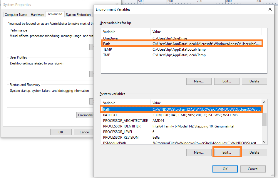environment variables